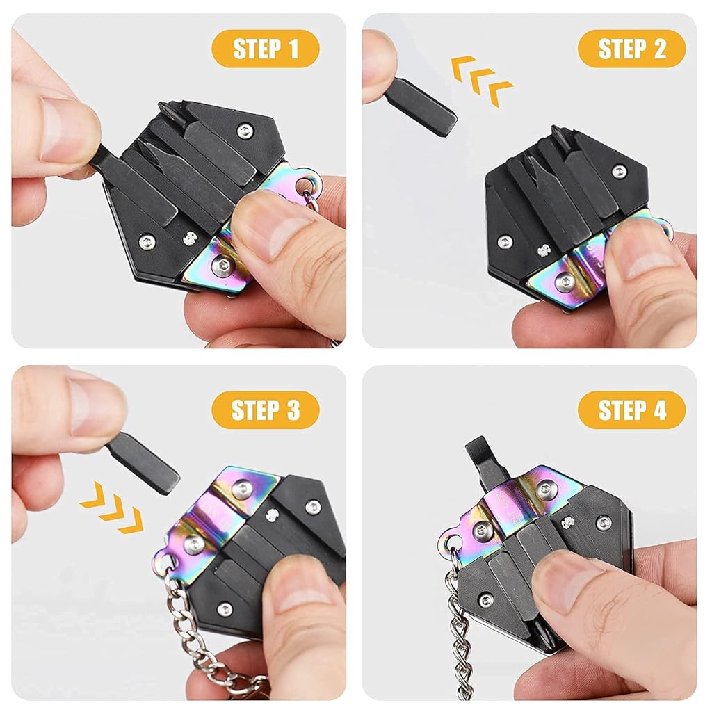 HASTHIP® Multitool Card Keychain, 14-in-1 Foldable Mini Portable Pocket Hexagonal Kit with EDC Tools,Micro Screw Driver Tool Set Kit Wrench for Outdoor Survival Camping Hiking Simple Repair (Black) HASTHIP® Multitool Card Keychain, 14-in-1 Foldable Mini Portable Pocket Hexagonal Kit with EDC Tools,Micro Screw Driver Tool Set Kit Wrench for Outdoor Survival Camping Hiking Simple Repair (Black)